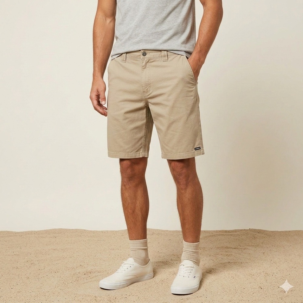 ONeill Mens Standard Fit Chino Shorts Khaki Tan Size 36 Casual‎ Beachwear